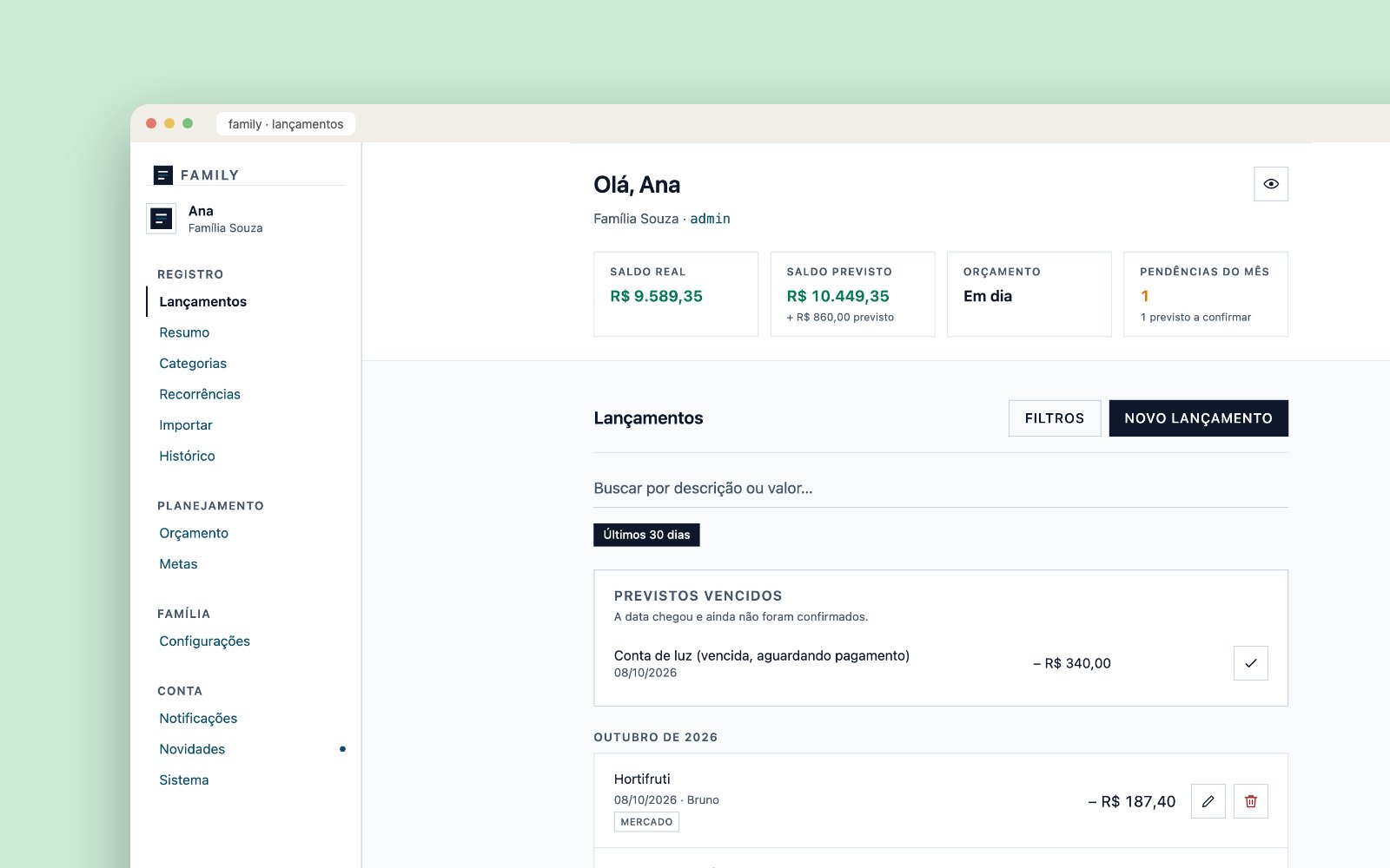 Screenshot of Family